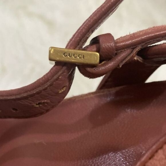 Gucci Danielle Platform Sandals Brick Red - Picture 9 of 13